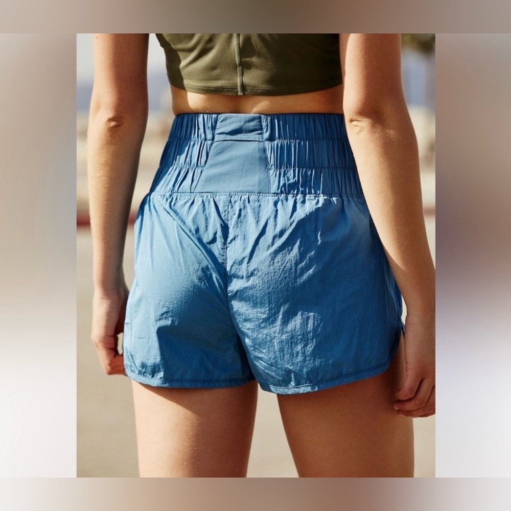 Free People Movement The Way Home Running Shorts w/High Smocked Waist, Size M - Picture 2 of 7